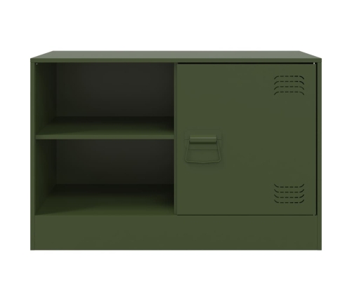 Muebles para TV 2 unidades acero verde oliva 67x39x44 cm