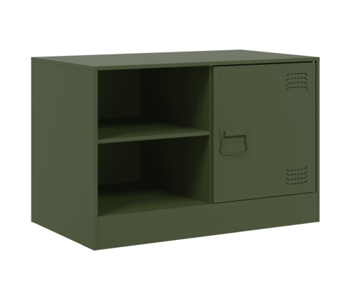 Muebles para TV 2 unidades acero verde oliva 67x39x44 cm