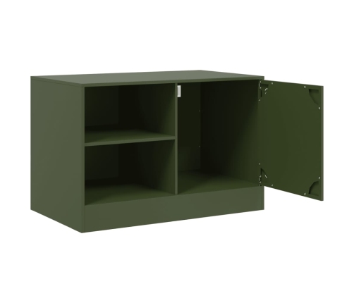 Muebles para TV 2 unidades acero verde oliva 67x39x44 cm