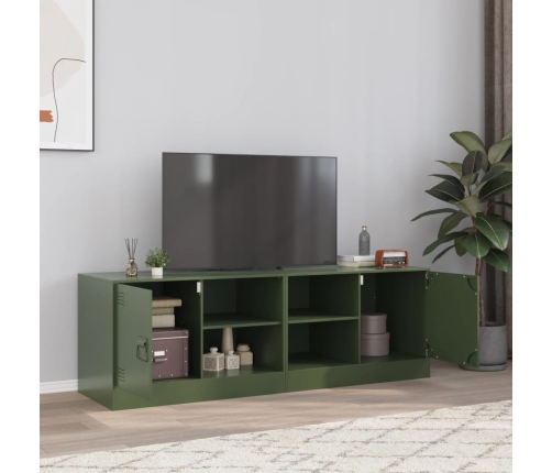 Muebles para TV 2 unidades acero verde oliva 67x39x44 cm