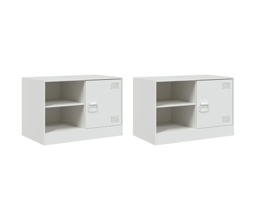 Muebles para TV 2 unidades acero blanco 67x39x44 cm