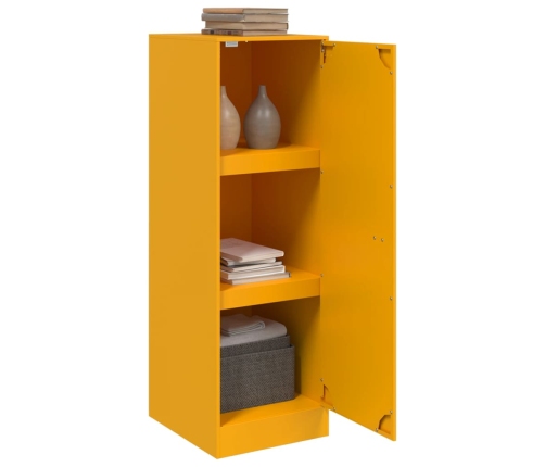 Aparador de acero amarillo mostaza 34,5x39x107 cm