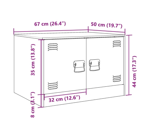 Mesa de centro acero gris antracita 67x50x44 cm