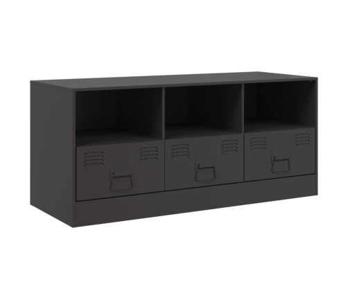 Mueble para TV de acero negro 99x39x44 cm