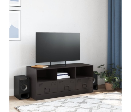 Mueble para TV de acero negro 99x39x44 cm