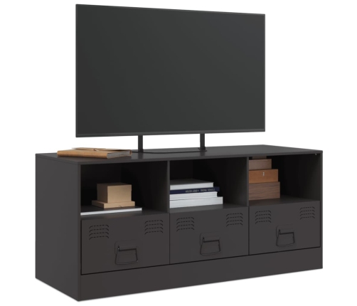 Mueble para TV de acero negro 99x39x44 cm