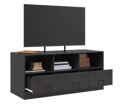 Mueble para TV de acero negro 99x39x44 cm