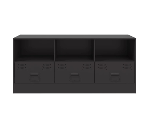 Mueble para TV de acero negro 99x39x44 cm