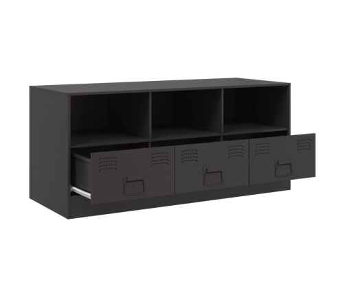 Mueble para TV de acero negro 99x39x44 cm