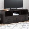 vidaXL Mueble para TV de acero negro 99x39x44 cm