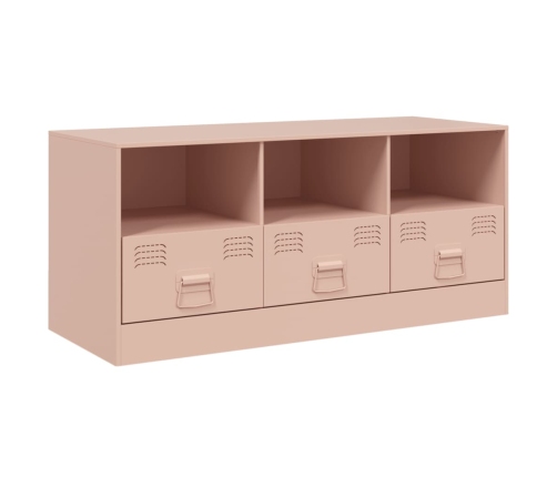 Mueble para TV de acero rosa 99x39x44 cm