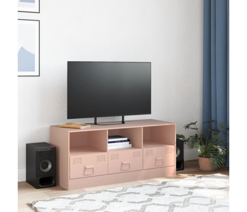 Mueble para TV de acero rosa 99x39x44 cm