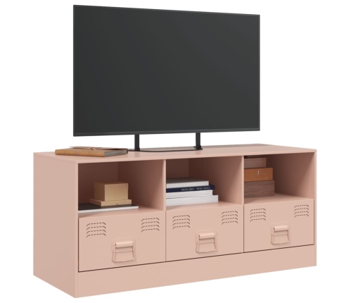 Mueble para TV de acero rosa 99x39x44 cm