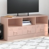 Mueble para TV de acero rosa 99x39x44 cm