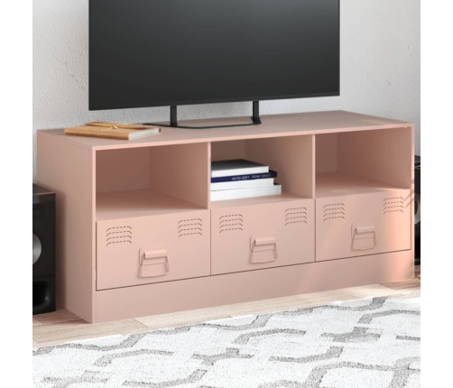 Mueble para TV de acero rosa 99x39x44 cm