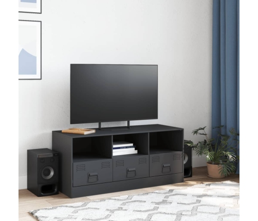 Mueble para TV de acero gris antracita 99x39x44 cm