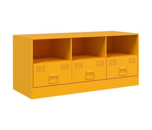 Mueble para TV de acero amarillo mostaza 99x39x44 cm