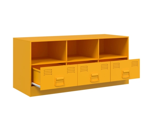 Mueble para TV de acero amarillo mostaza 99x39x44 cm