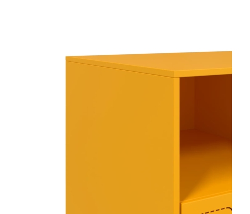 Mueble para TV de acero amarillo mostaza 99x39x44 cm