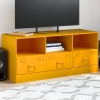 Mueble para TV de acero amarillo mostaza 99x39x44 cm