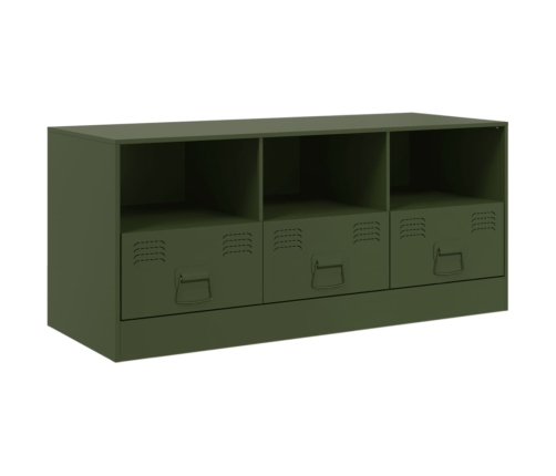 Mueble de TV de acero verde oliva 99x39x44 cm