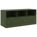 Mueble de TV de acero verde oliva 99x39x44 cm