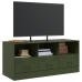 Mueble de TV de acero verde oliva 99x39x44 cm