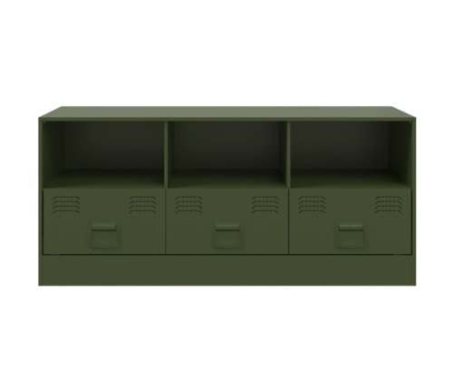 Mueble de TV de acero verde oliva 99x39x44 cm