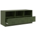 Mueble de TV de acero verde oliva 99x39x44 cm