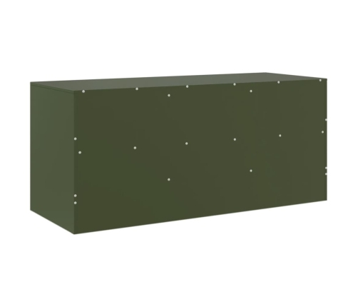 Mueble de TV de acero verde oliva 99x39x44 cm