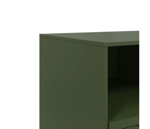 Mueble de TV de acero verde oliva 99x39x44 cm