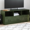 Mueble de TV de acero verde oliva 99x39x44 cm