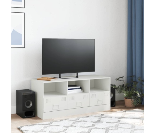 Mueble para TV de acero blanco 99x39x44 cm