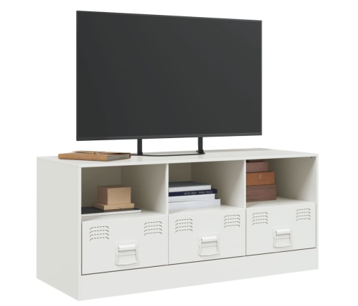 Mueble para TV de acero blanco 99x39x44 cm