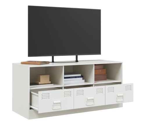 Mueble para TV de acero blanco 99x39x44 cm