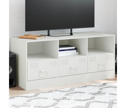 Mueble para TV de acero blanco 99x39x44 cm