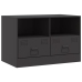 Mueble para TV de acero negro 67x39x44 cm