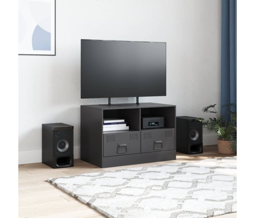 Mueble para TV de acero negro 67x39x44 cm