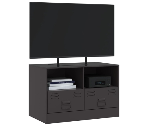 Mueble para TV de acero negro 67x39x44 cm