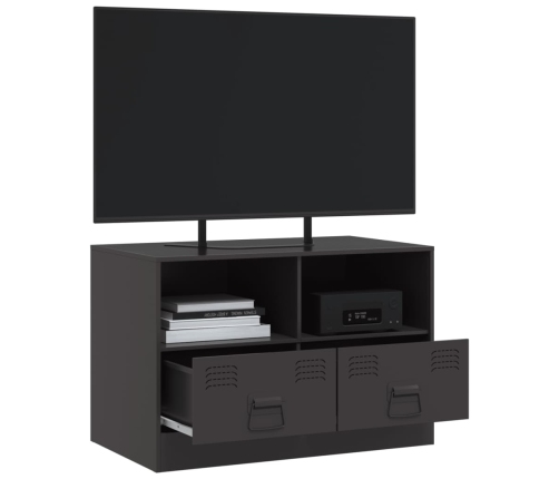 Mueble para TV de acero negro 67x39x44 cm