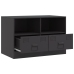 Mueble para TV de acero negro 67x39x44 cm