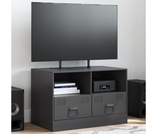 Mueble para TV de acero negro 67x39x44 cm