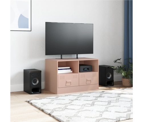 Mueble para TV de acero rosa 67x39x44 cm