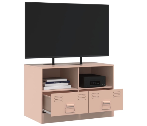 Mueble para TV de acero rosa 67x39x44 cm