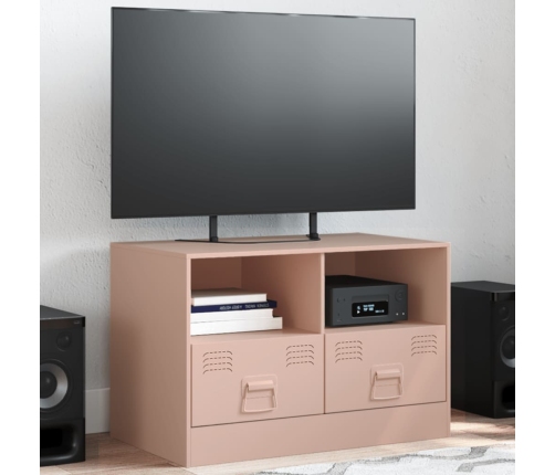 Mueble para TV de acero rosa 67x39x44 cm