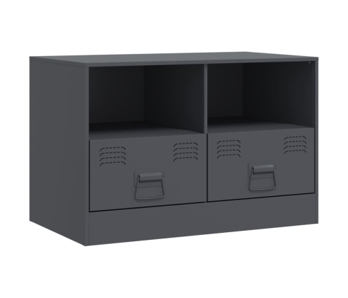 Mueble para TV de acero gris antracita 67x39x44 cm