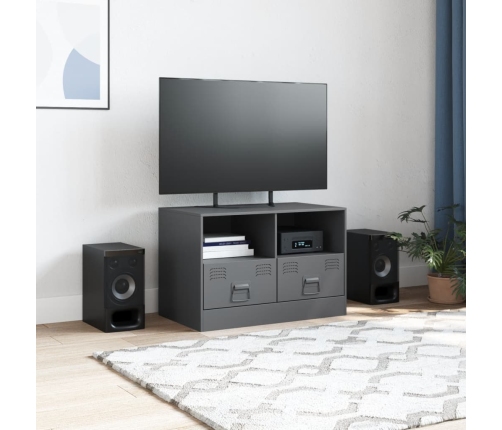 Mueble para TV de acero gris antracita 67x39x44 cm