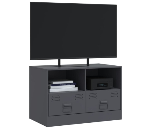 Mueble para TV de acero gris antracita 67x39x44 cm