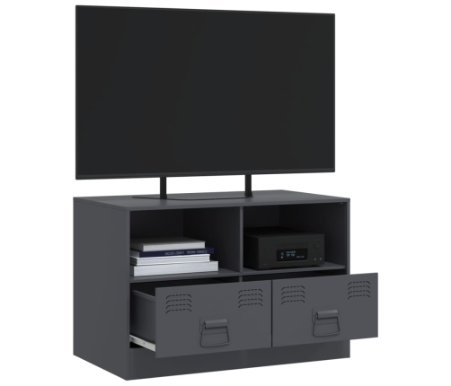 Mueble para TV de acero gris antracita 67x39x44 cm