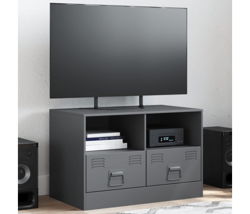 Mueble para TV de acero gris antracita 67x39x44 cm